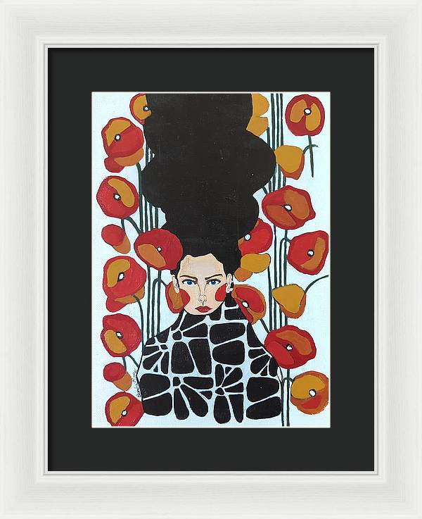 Poppy Flowers Women - Framed Print