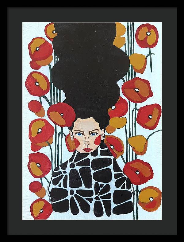 Poppy Flowers Women - Framed Print