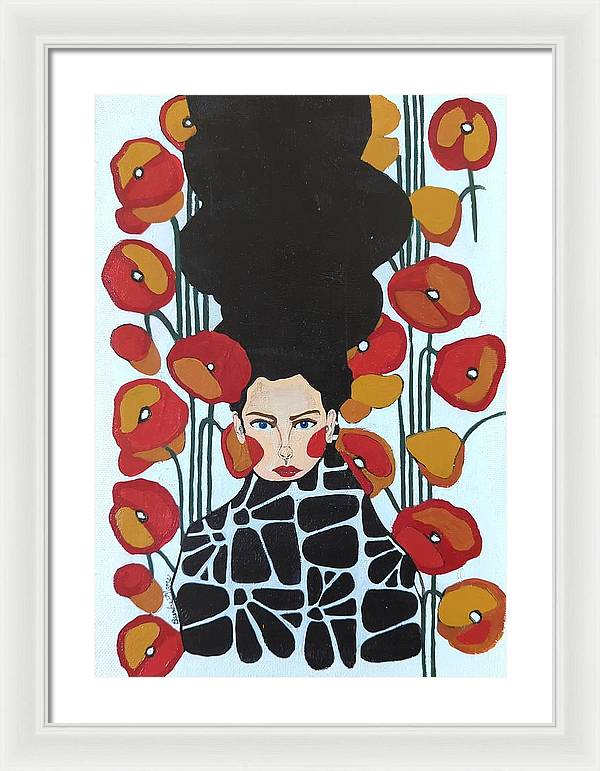 Poppy Flowers Women - Framed Print