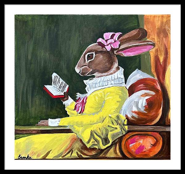 Reading Rabbit - Framed Print