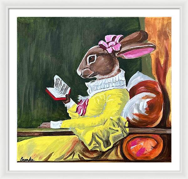 Reading Rabbit - Framed Print