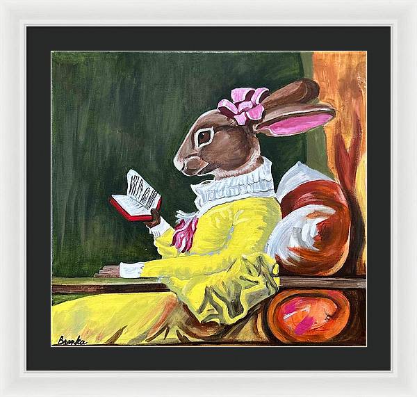 Reading Rabbit - Framed Print