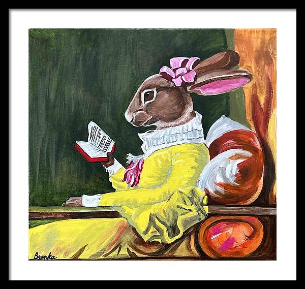 Reading Rabbit - Framed Print