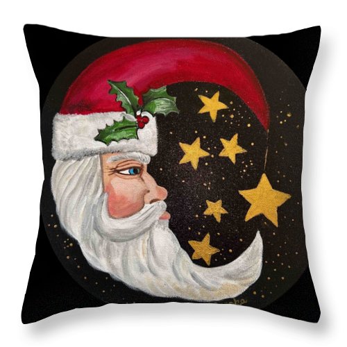Santa Gold Stars II - Throw Pillow