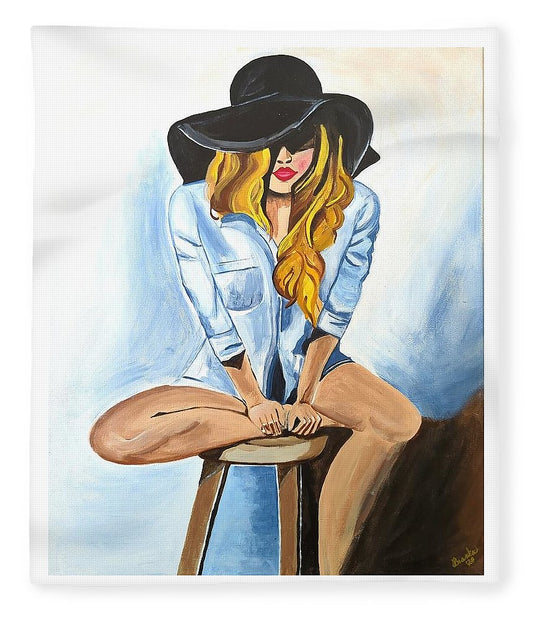 Sitting Jean Girl  - Blanket