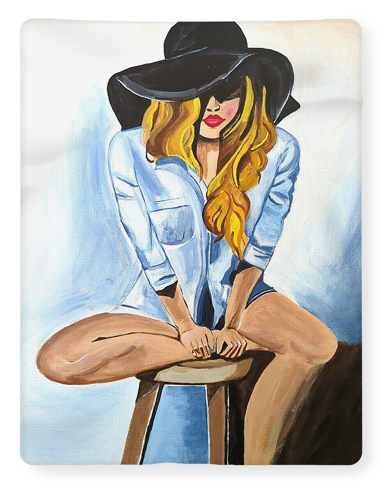 Sitting Jean Girl  - Blanket