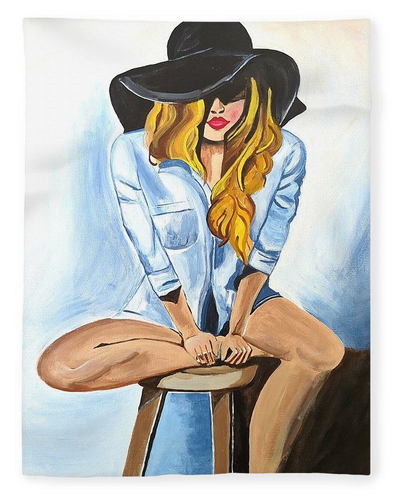 Sitting Jean Girl  - Blanket