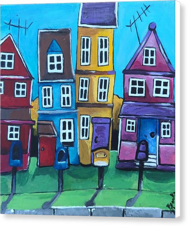 Fairy House 4 Mailboxes - Canvas Print