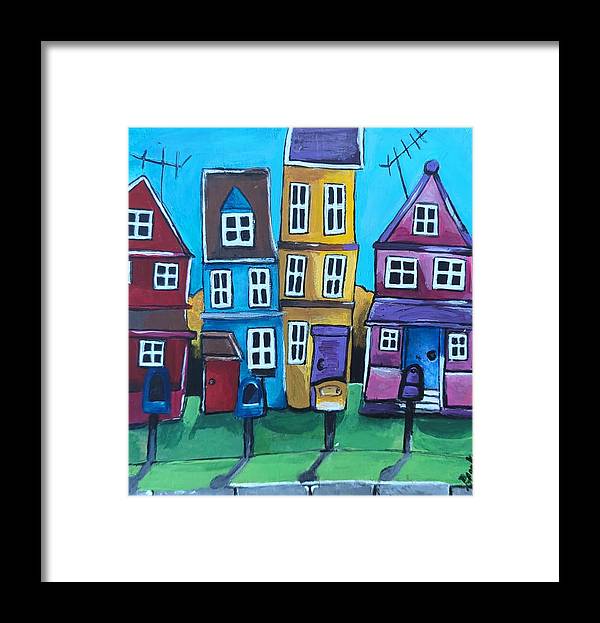 Fairy House 4 Mailboxes - Framed Print