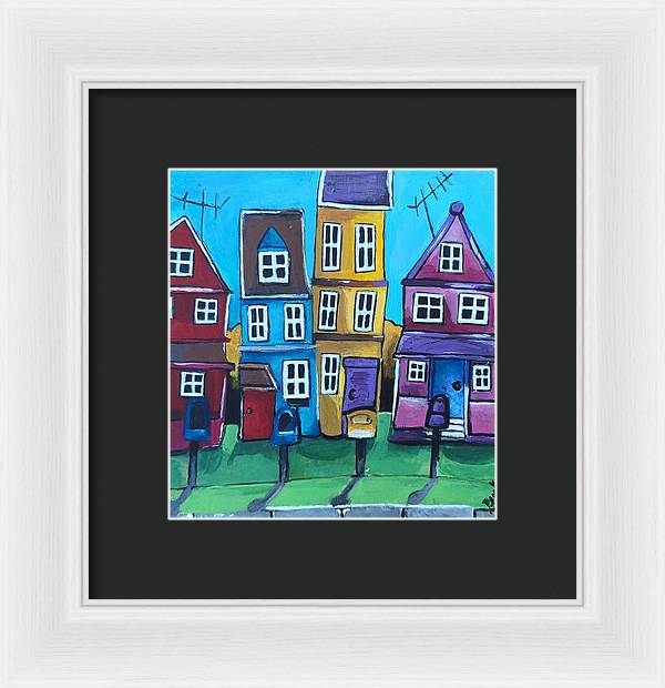 Fairy House 4 Mailboxes - Framed Print