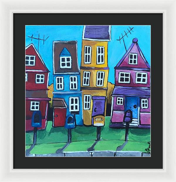Fairy House 4 Mailboxes - Framed Print