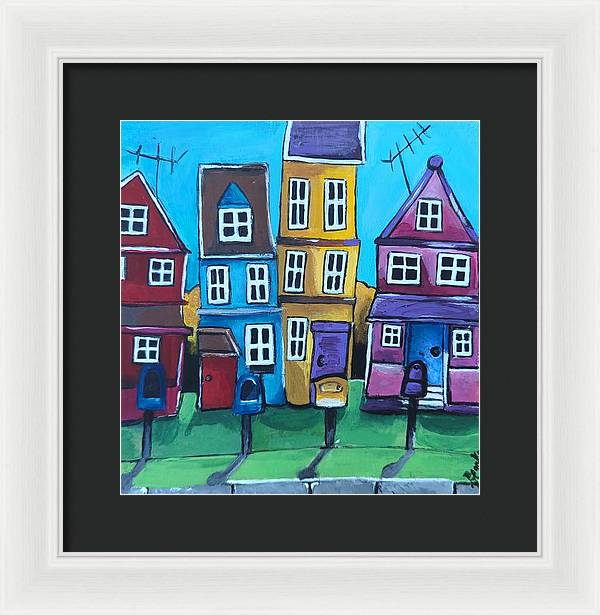 Fairy House 4 Mailboxes - Framed Print