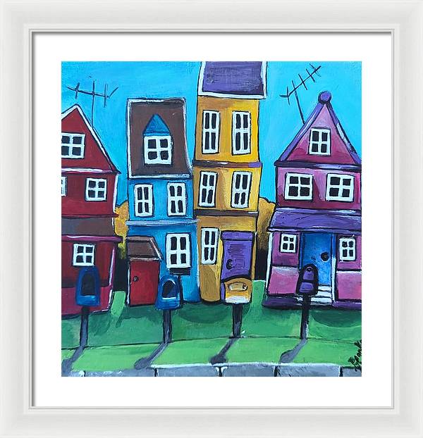 Fairy House 4 Mailboxes - Framed Print