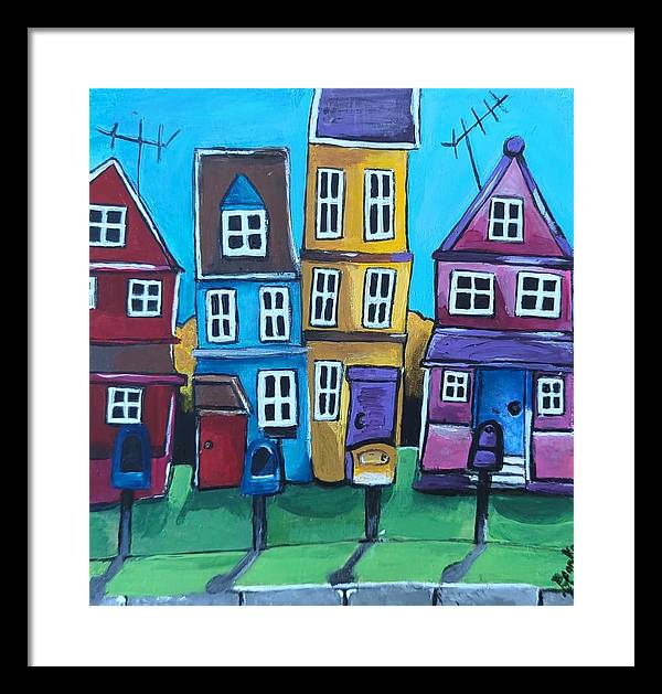 Fairy House 4 Mailboxes - Framed Print