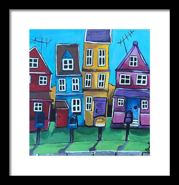 Fairy House 4 Mailboxes - Framed Print