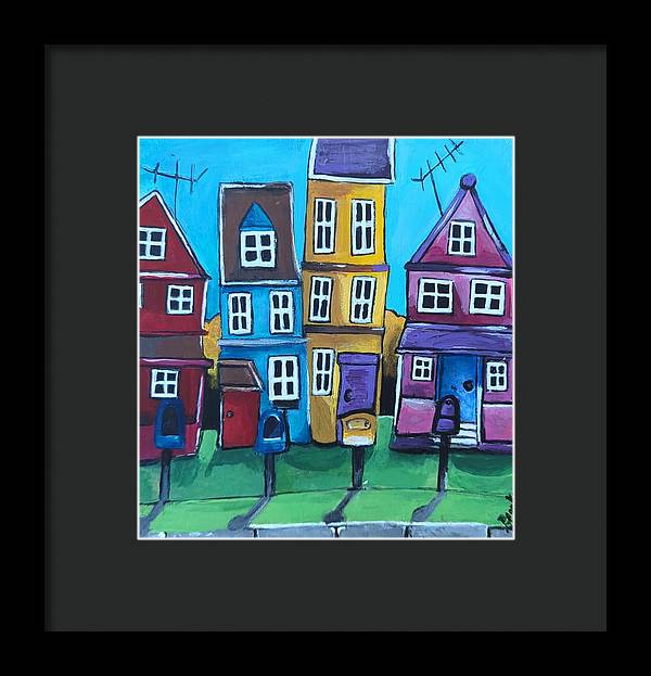 Fairy House 4 Mailboxes - Framed Print