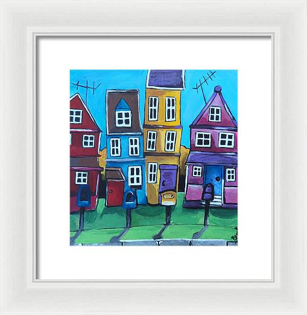 Fairy House 4 Mailboxes - Framed Print