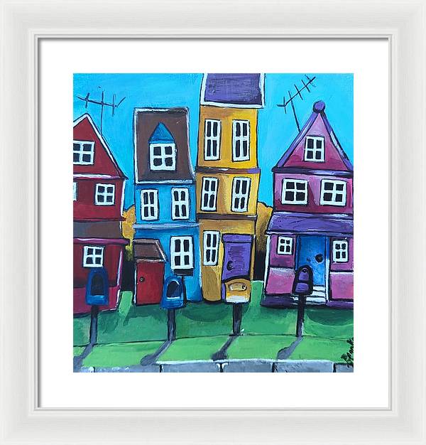 Fairy House 4 Mailboxes - Framed Print