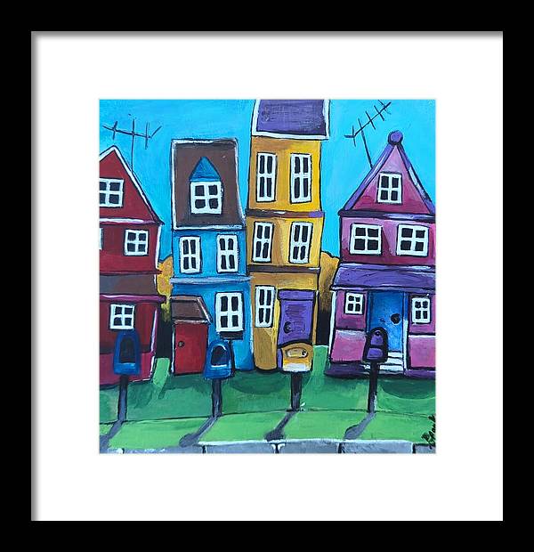 Fairy House 4 Mailboxes - Framed Print