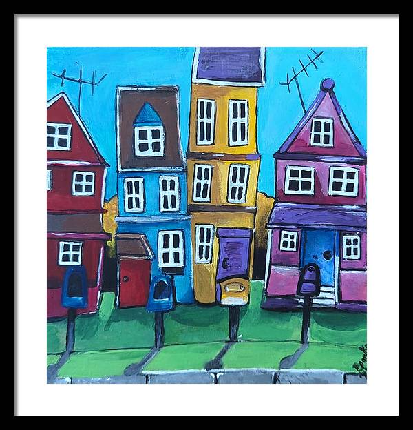 Fairy House 4 Mailboxes - Framed Print