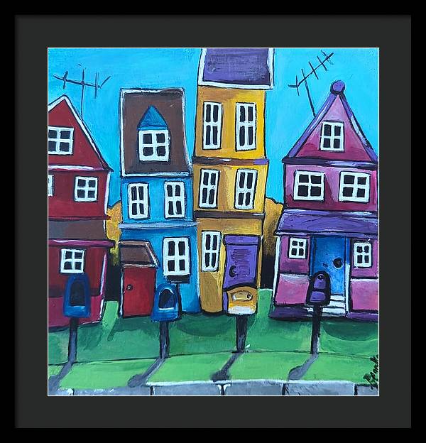 Fairy House 4 Mailboxes - Framed Print