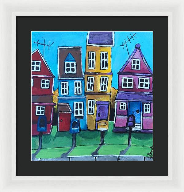 Fairy House 4 Mailboxes - Framed Print