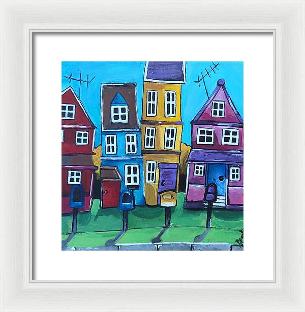 Fairy House 4 Mailboxes - Framed Print