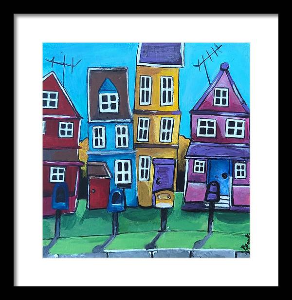 Fairy House 4 Mailboxes - Framed Print