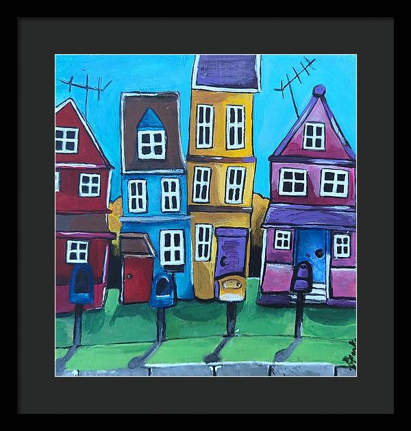 Fairy House 4 Mailboxes - Framed Print