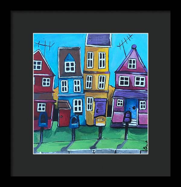 Fairy House 4 Mailboxes - Framed Print