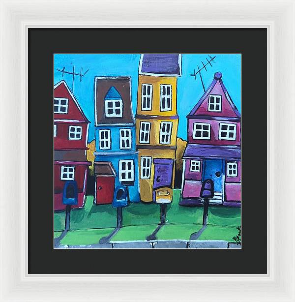 Fairy House 4 Mailboxes - Framed Print