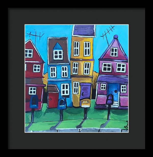 Fairy House 4 Mailboxes - Framed Print