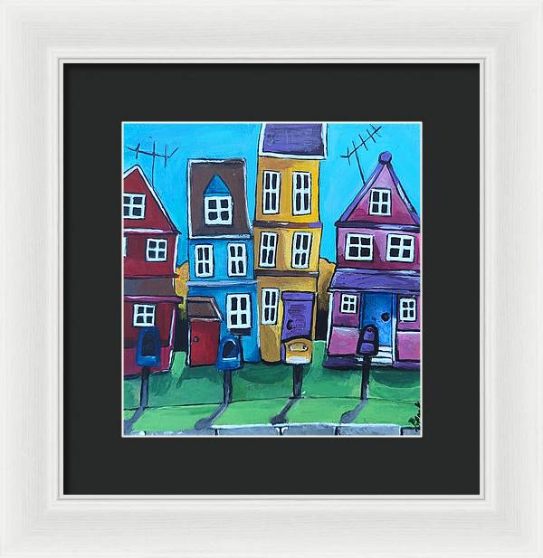 Fairy House 4 Mailboxes - Framed Print