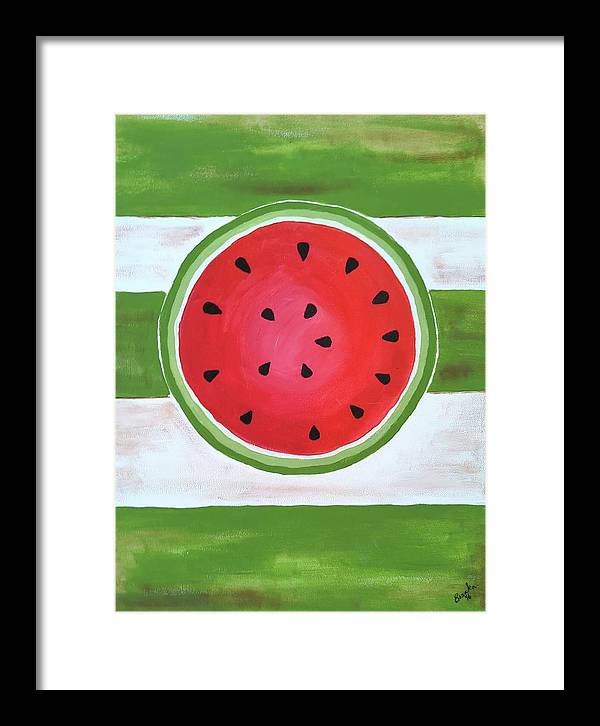 Watermelon Slice - Framed Print