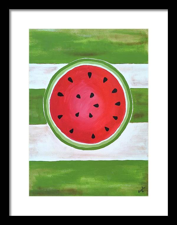 Watermelon Slice - Framed Print