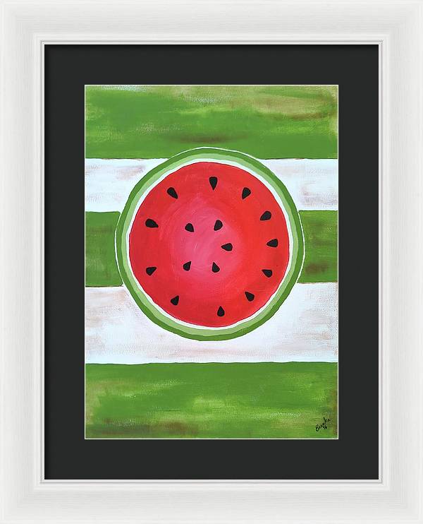 Watermelon Slice - Framed Print