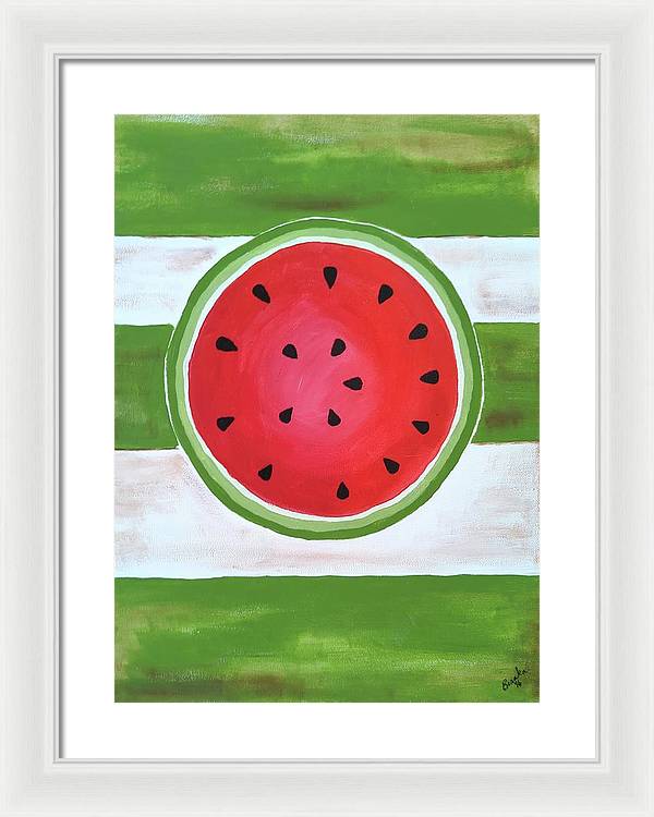 Watermelon Slice - Framed Print