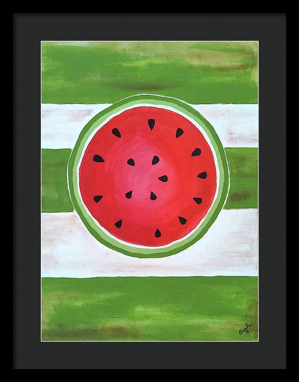 Watermelon Slice - Framed Print