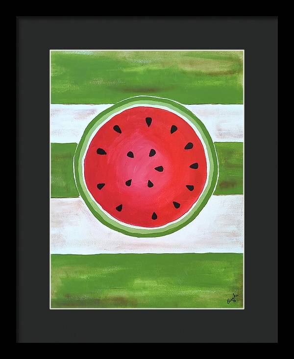 Watermelon Slice - Framed Print