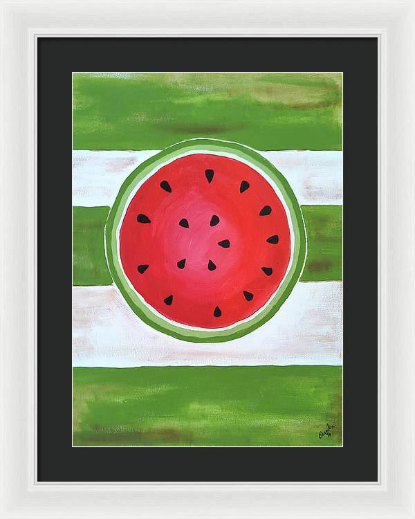 Watermelon Slice - Framed Print