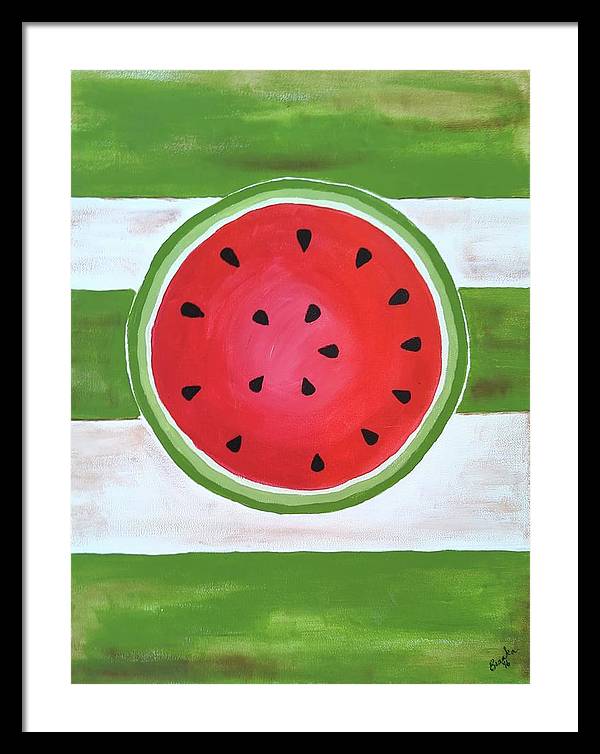Watermelon Slice - Framed Print