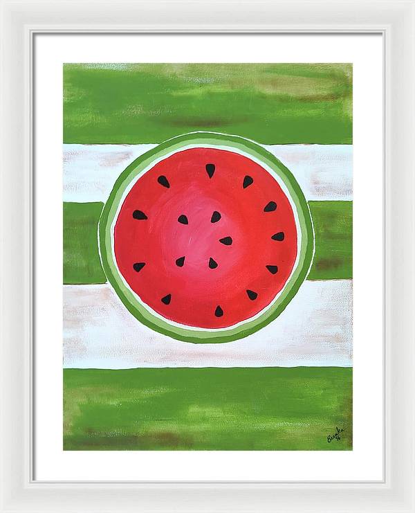 Watermelon Slice - Framed Print