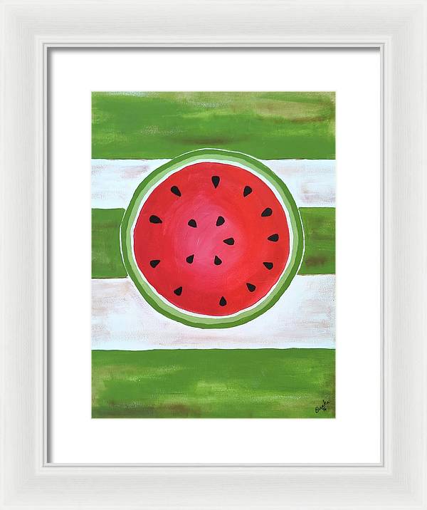 Watermelon Slice - Framed Print