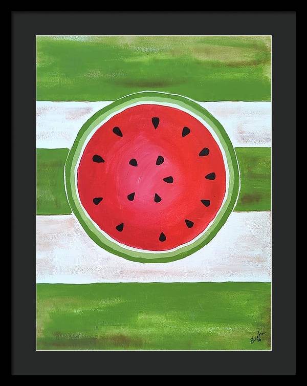 Watermelon Slice - Framed Print